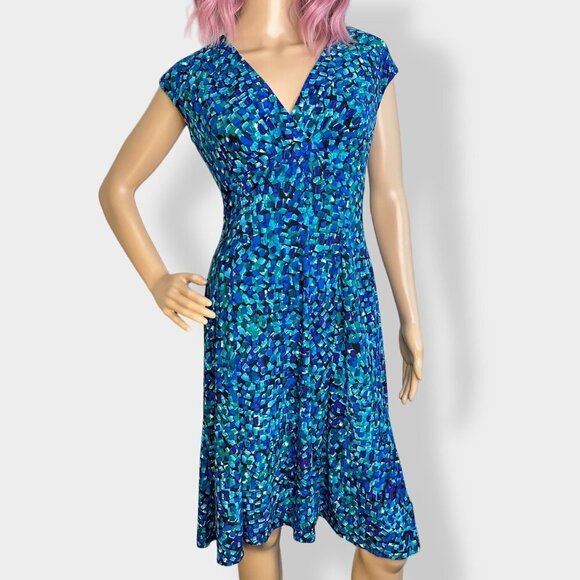 Lauren Ralph Lauren Fit and Flare Geometric Dress - Picture 1 of 5